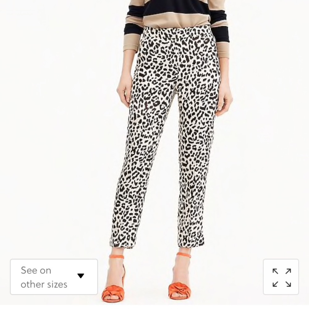 J Crew leopard pants, never been worn.